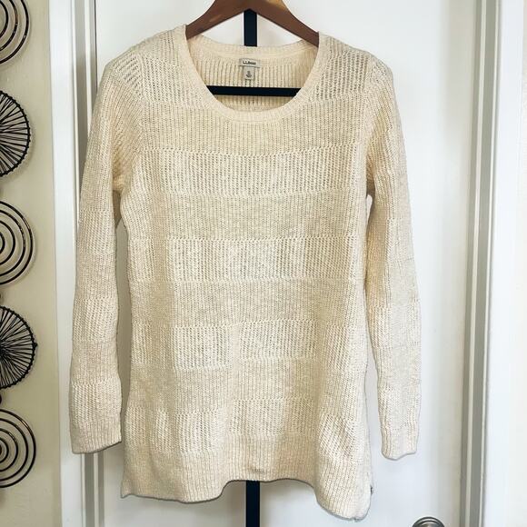 LL Bean Womens Crew Neck Pullover Sweater - Beige, Size XL - Picture 1 of 6